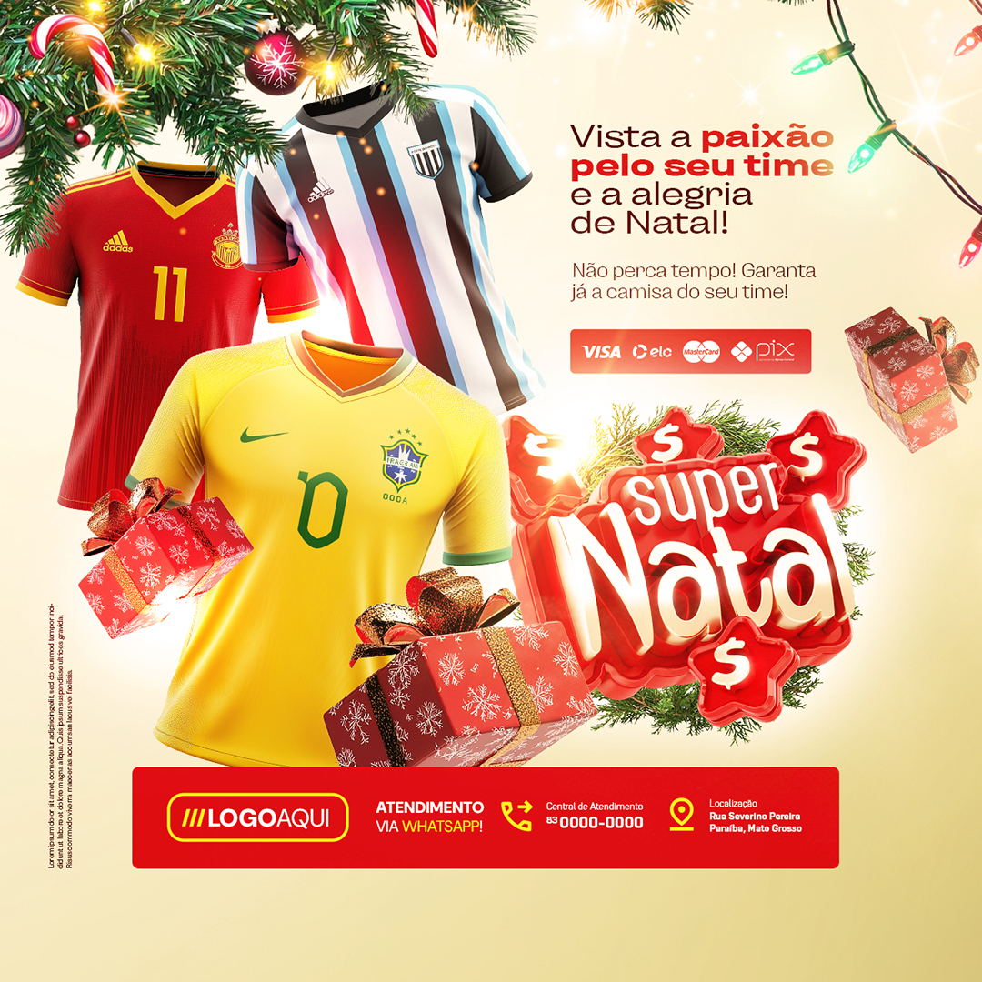 Motion Camisas de Times Super Natal Vista a Paixão seu Time After Effects Editável