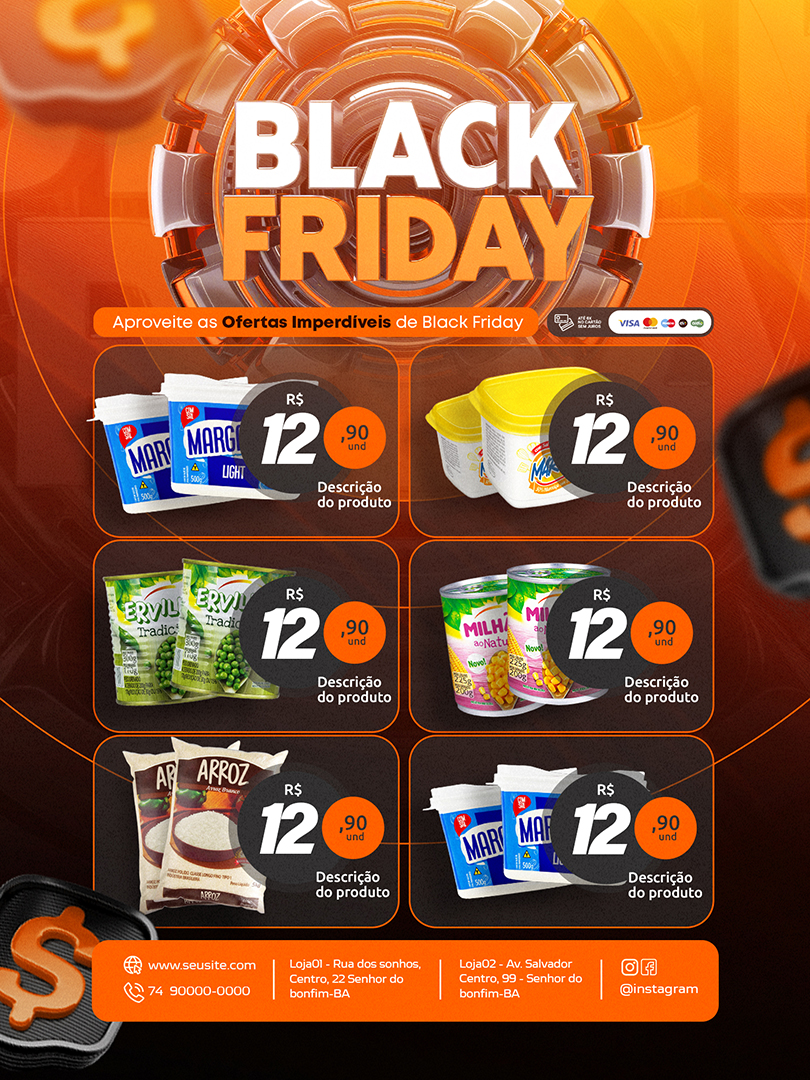 Motion Tabloide Black Friday Supermercado Ofertas Imperdíveis After Effects Editável