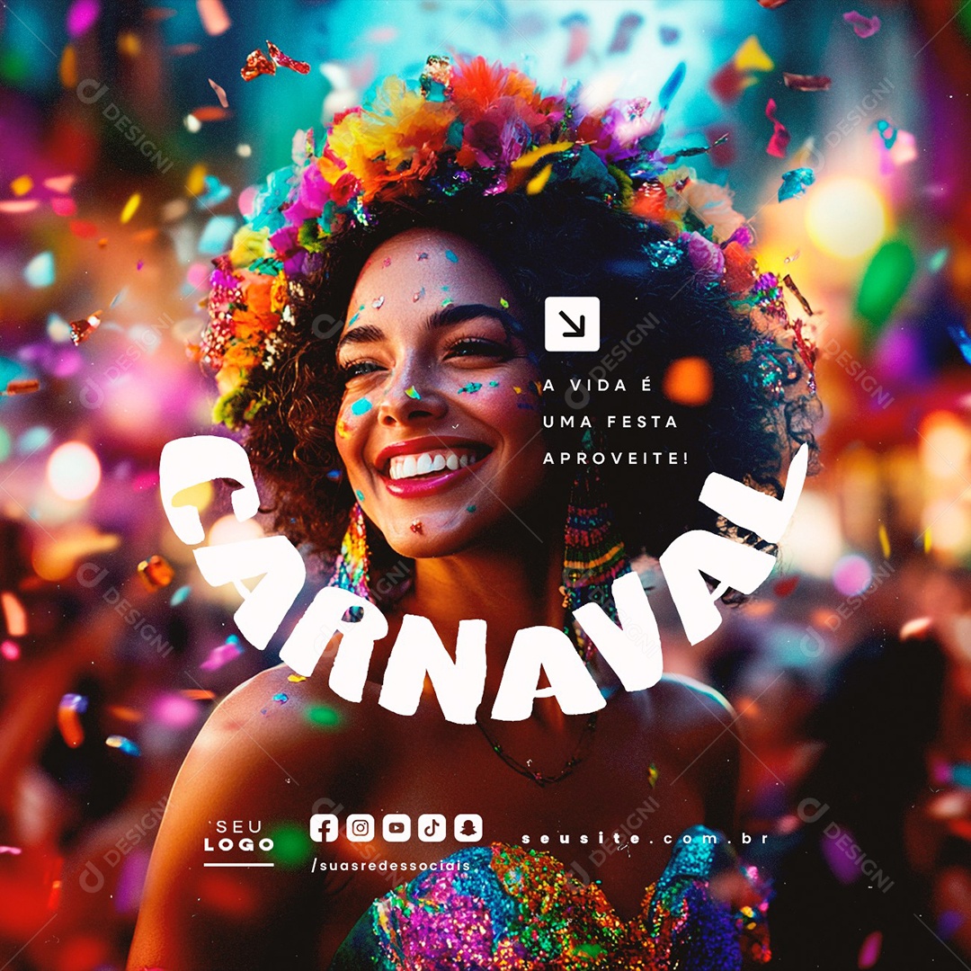 Carnival Life is a Social Party Enjoy Media PSD Editable