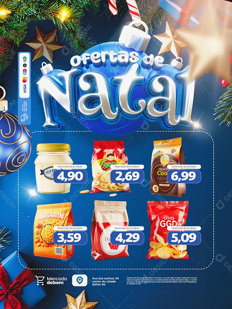 Encarte Natalino Ofertas de Natal Supermercado Social Media PSD Editável