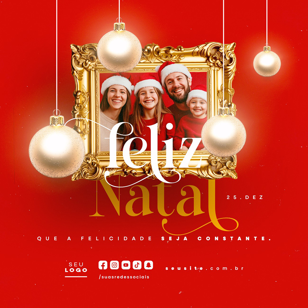 Motion Feliz Natal 25 de Dezembro Social Media After Effects Editável