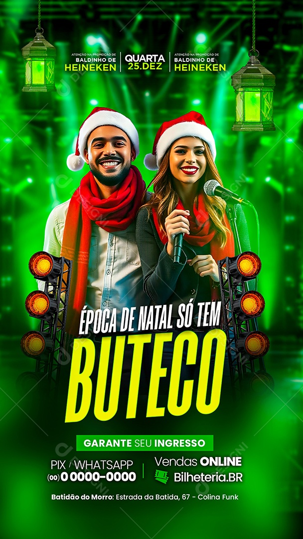 Story Flyer Shows Natal Buteco Social Media PSD Editável