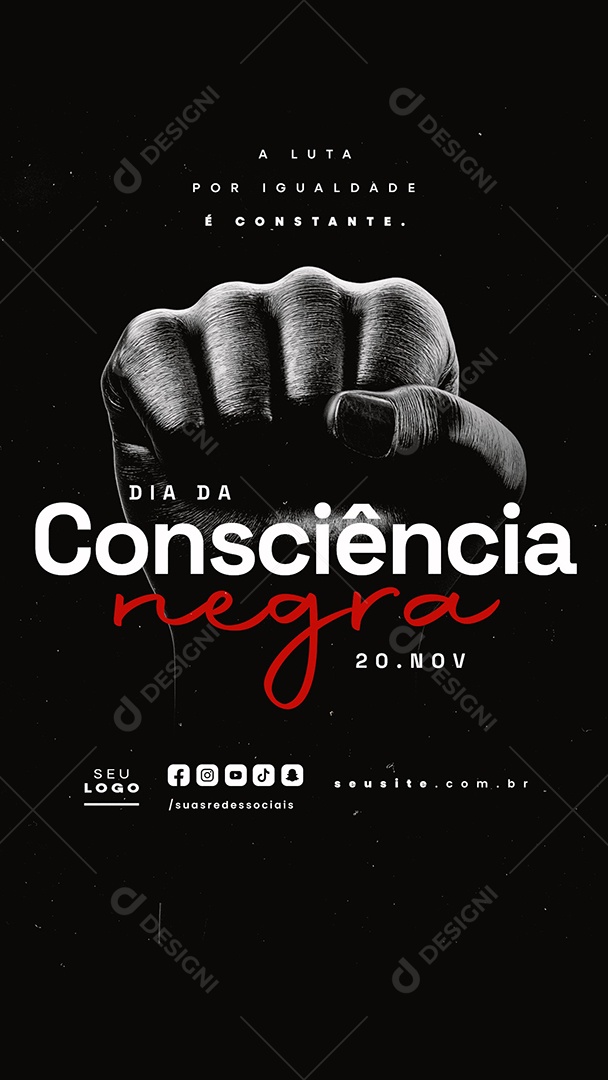 Story Dia da Consciência Negra 20 de Novembro Social Media PSD Editável