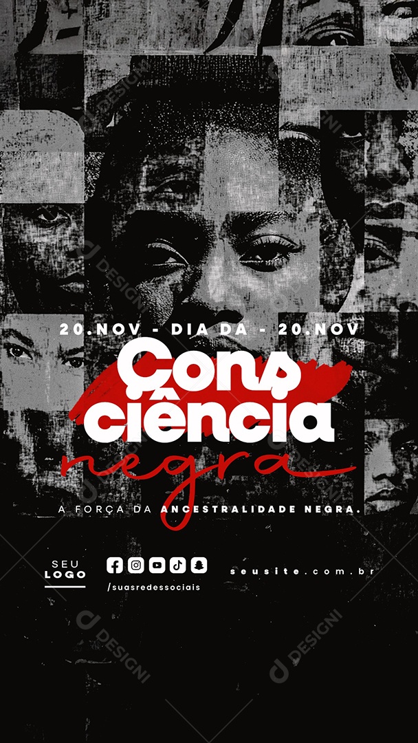 Story Dia da Consciência Negra 20 de Novembro Social Media PSD Editável