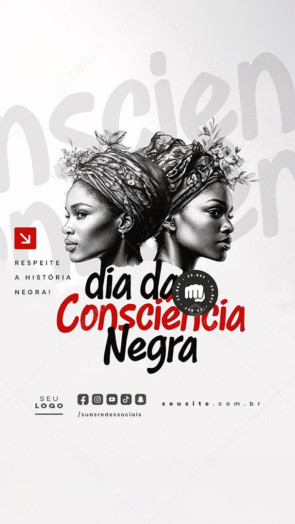 Story Dia da Consciência Negra 20 de Novembro Social Media PSD Editável