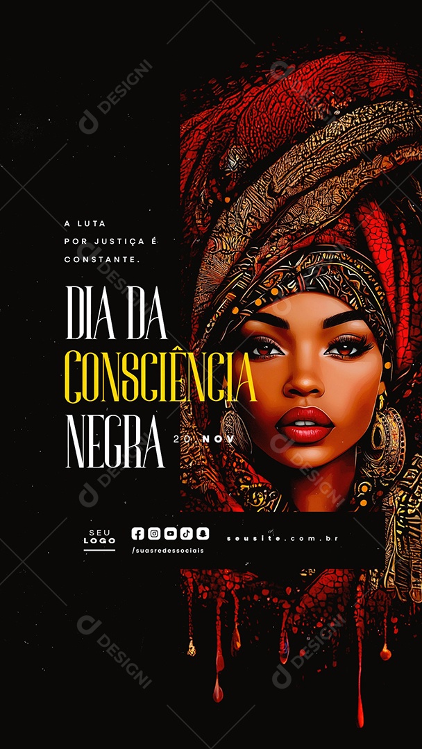 Story Dia da Consciência Negra 20 de Novembro Social Media PSD Editável