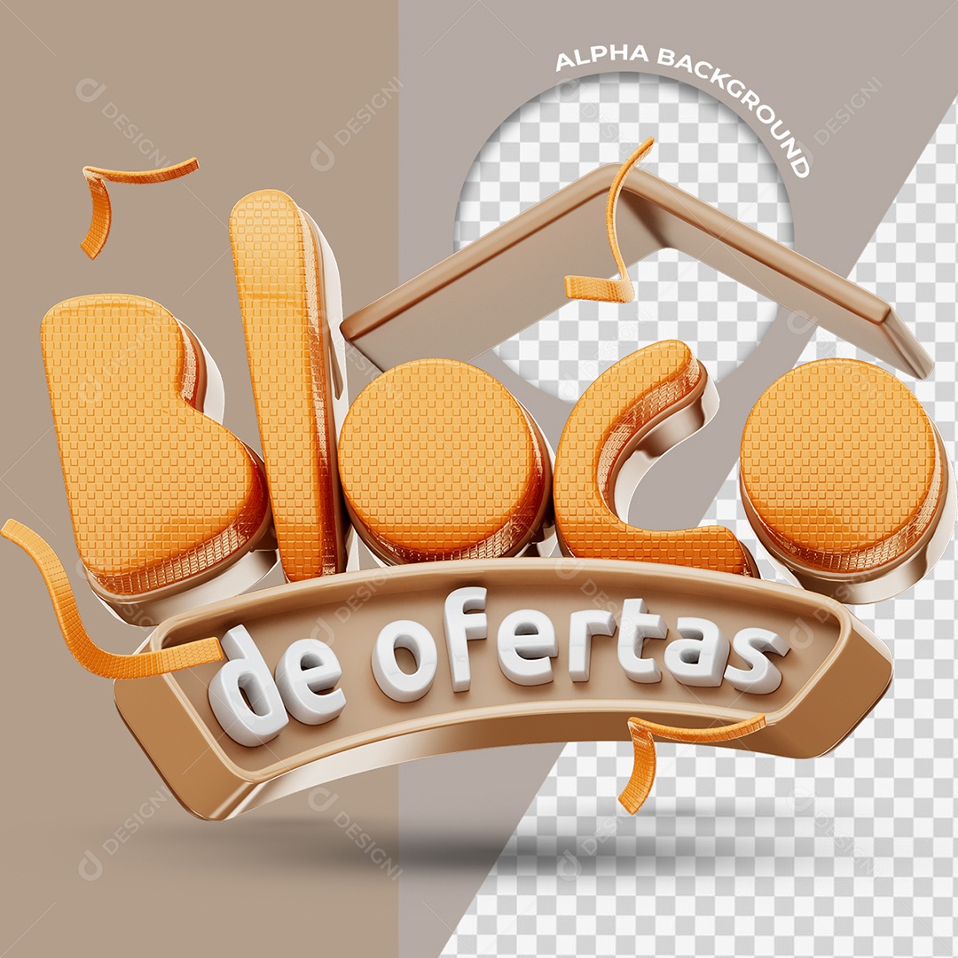 Bloco de Ofertas Selo 3D para Composição PSD