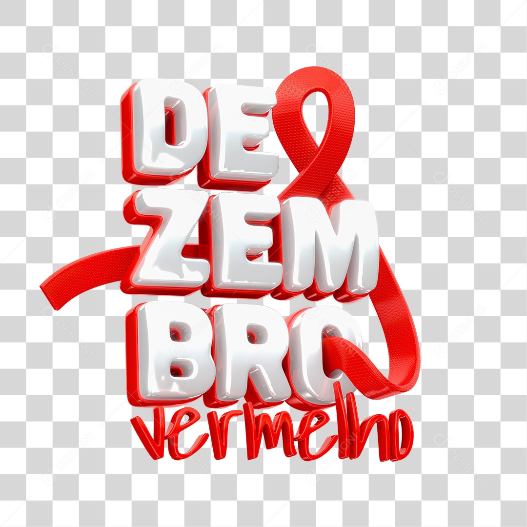 Selo 3D Dezembro Vermelho PNg Transparente