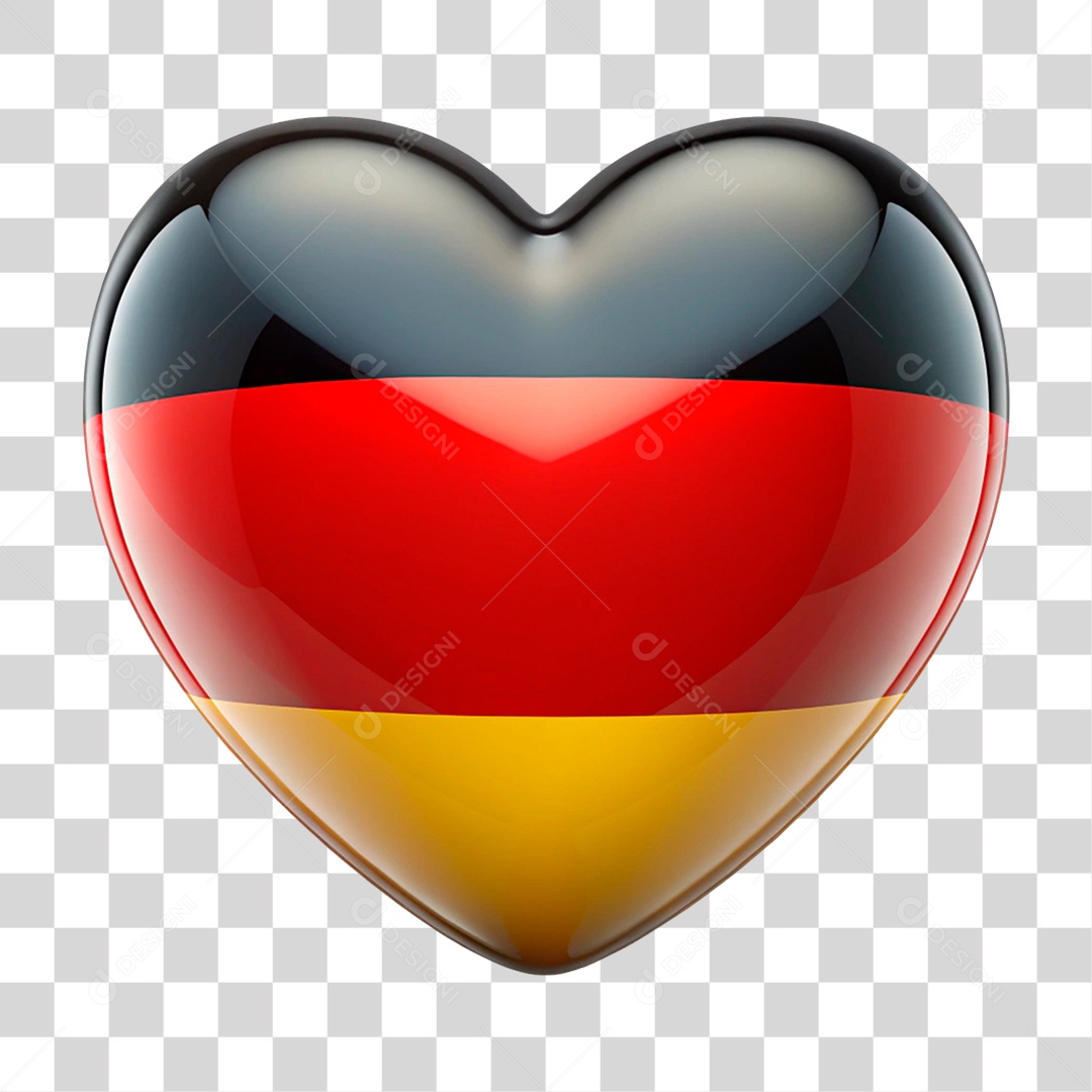 Heart in the Colors of the Flag of Germany PNG Transparent