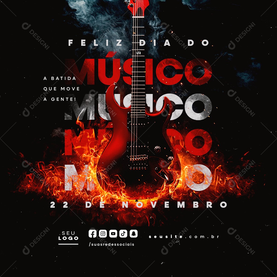 Happy Music Day 22 November Social Media PSD Editable