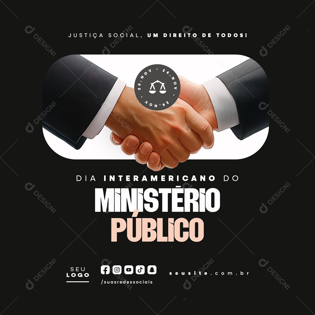 Dia Interamericano do Ministério Público 26 de Novembro Social Media PSD Editável