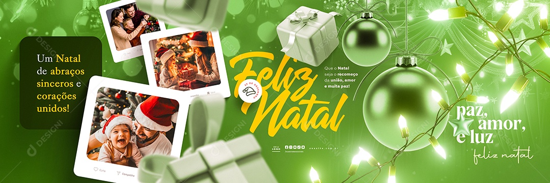 Carrossel Feliz Natal 25 de Dezembro Social Media PSD Editável