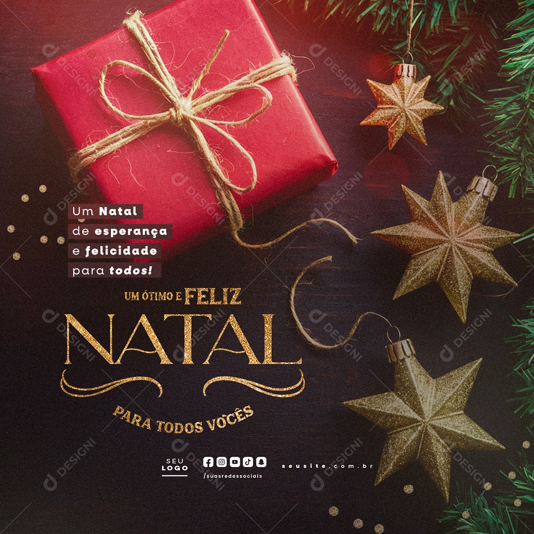 Um Ótimo e Feliz Natal 25 de Dezembro Social Media PSD Editável