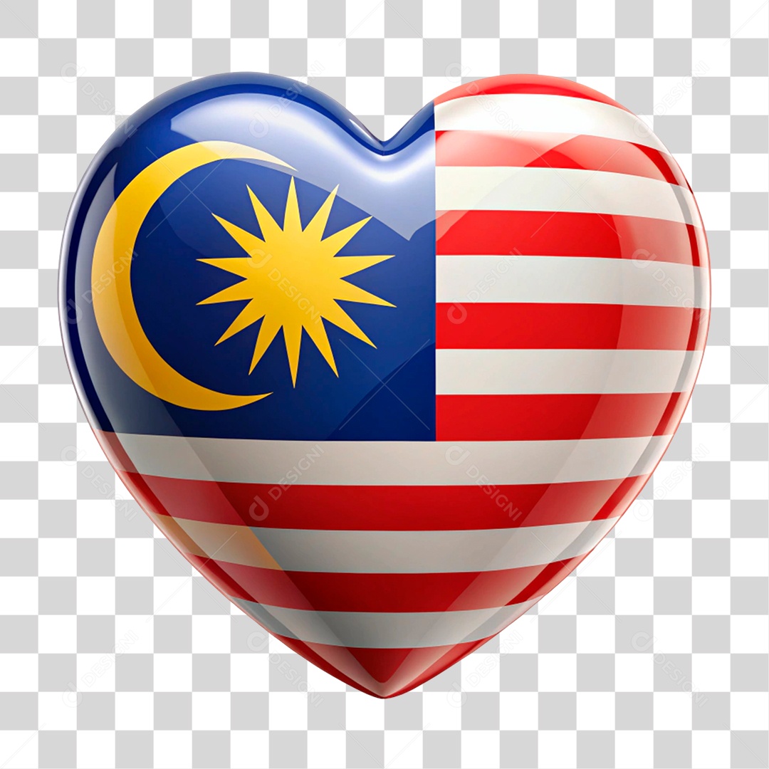 Heart In the Colors of the Flag of Malaysia PNG Transparent