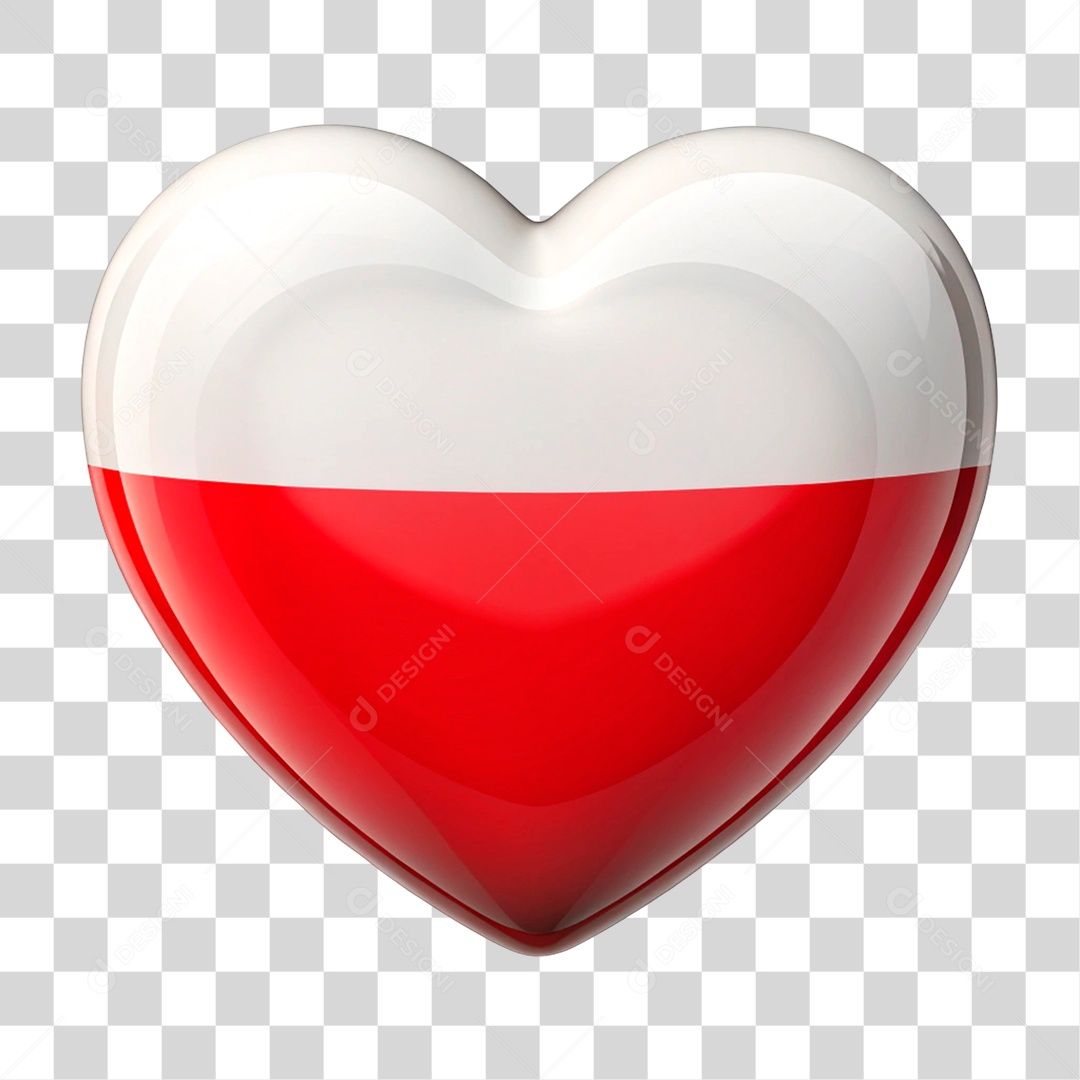 Heart in the Colors of the Flag of Poland PNG Transparent