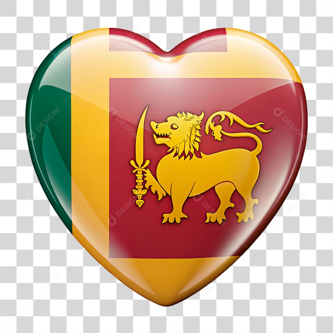 Heart In the Colors of the Flag of Sri Lanka PNG Transparent