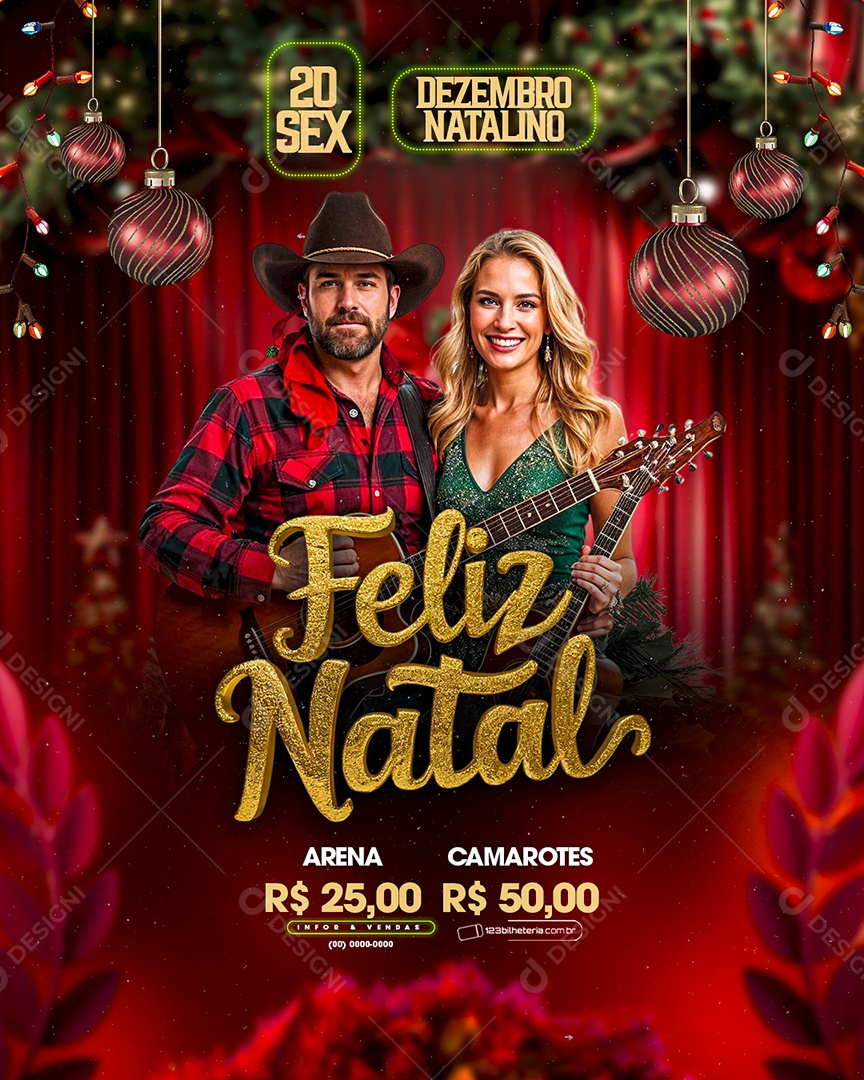 Flyer Natalino Feliz Natal Social Media PSD Editável