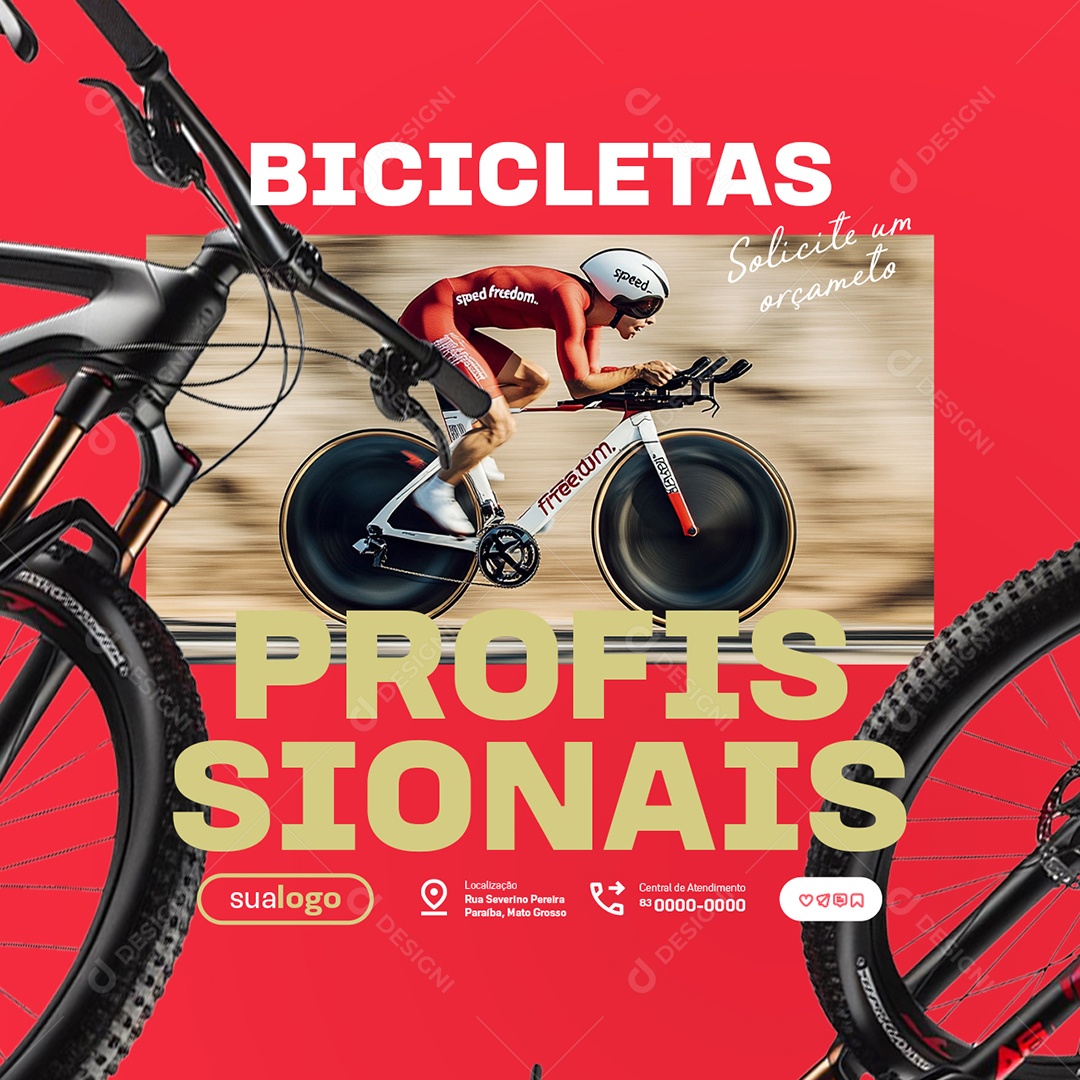 Bicicletaria Bicicletas Profissionais Social Media PSD Editável