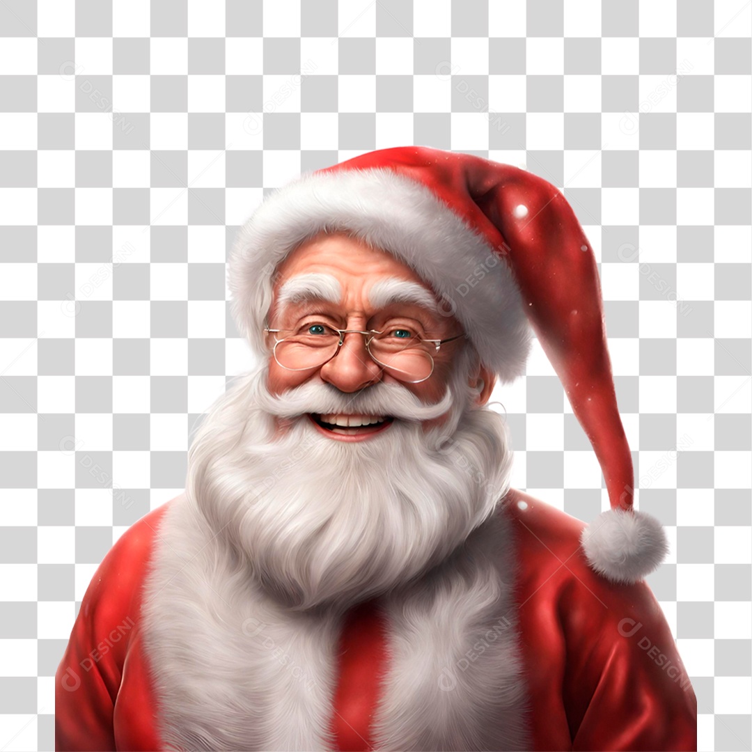 Elemento 3D Papai Noel PNG Transparente