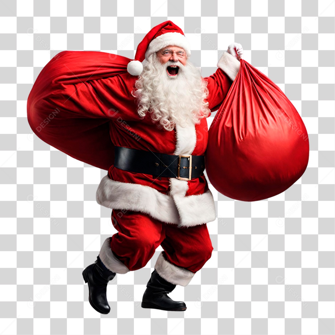 Elemento 3D Papai Noel PNG Transparente