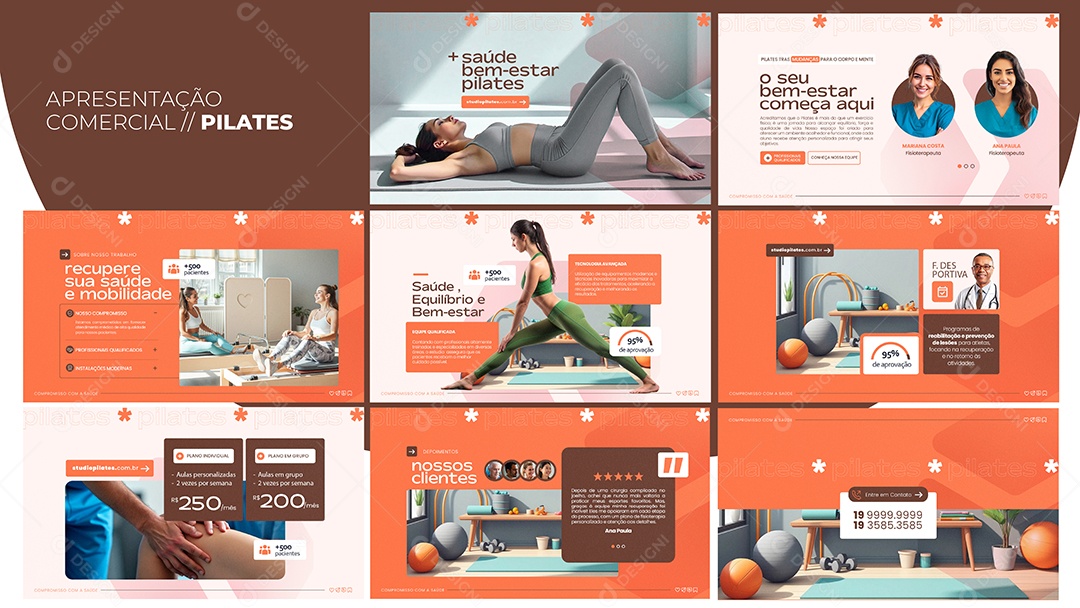 Apresentação Comercial Pilates Social Media PSD Editável