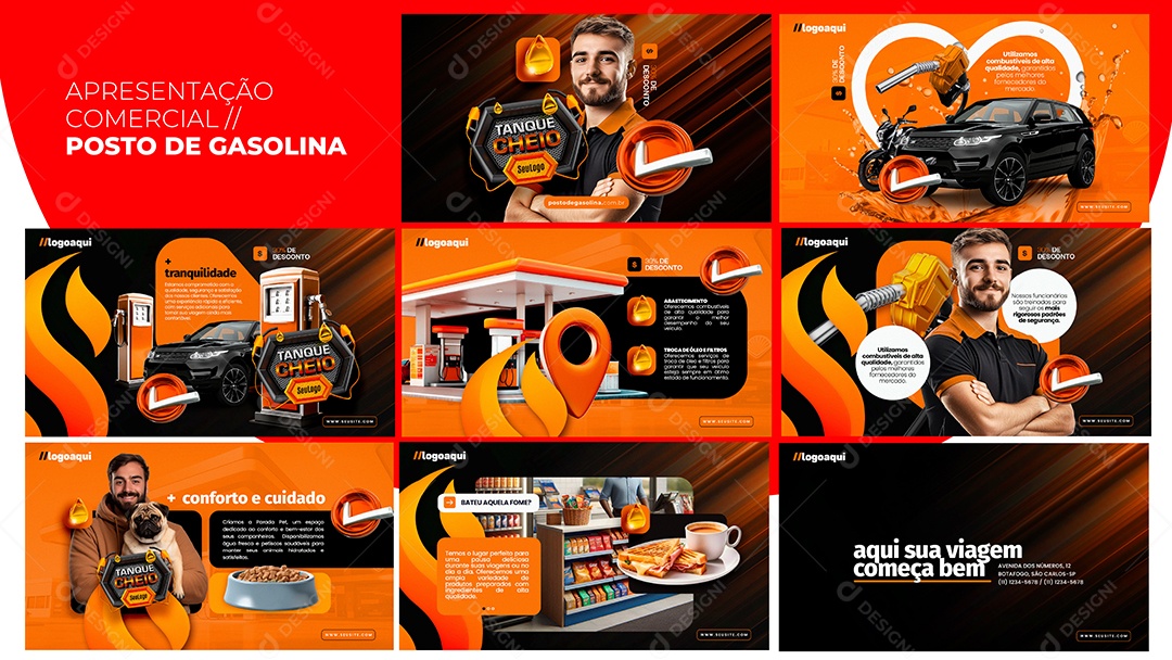 Apresentação Comercial Posto de Gasolina Social Media PSD Editável