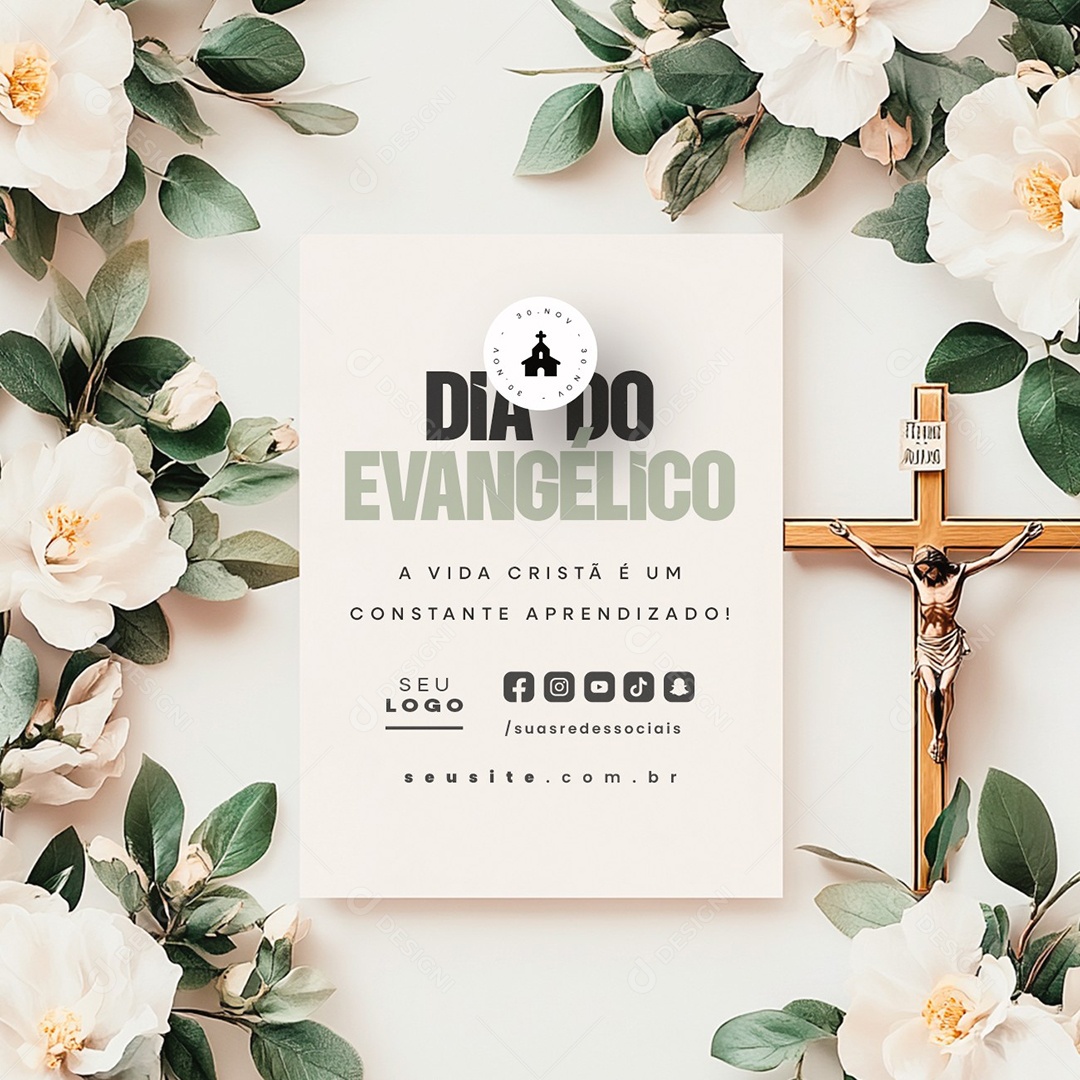 Dia do Evangélico 30 de Novembro Social Media PSD Editável