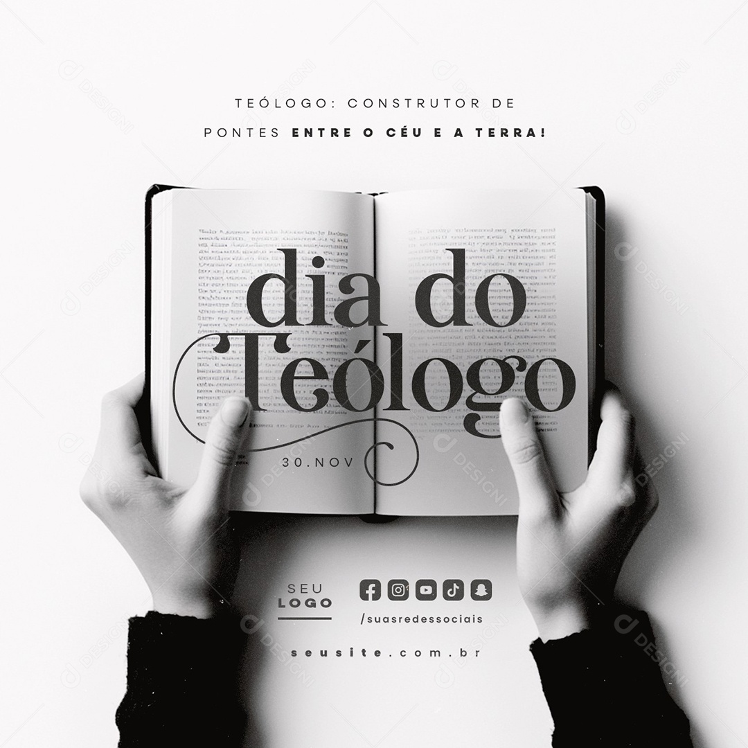 Dia do Teólogo 30 de Novembro Social Media PSD Editável