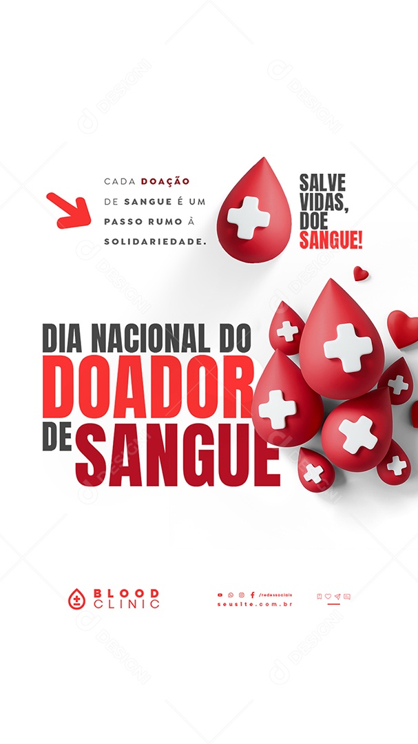 Story Dia Nacional do Doador de Sangue 25 de Novembro Social Media PSD Editável