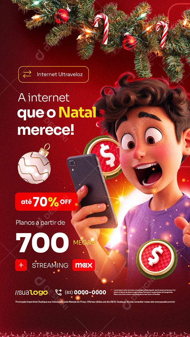 Story Provedor de Internet Natal Social Media PSD Editável