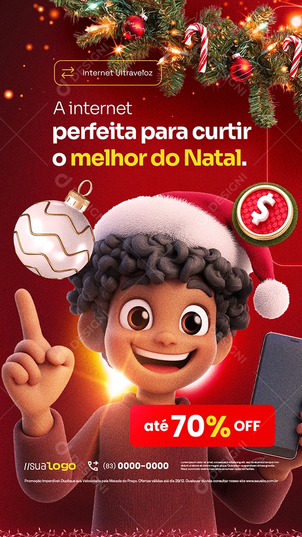 Story Internet Perfeita Para Curtir o Melhor do Natal Social Media PSD Editável