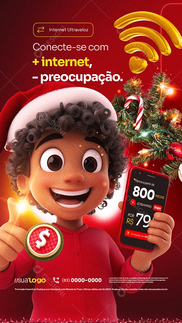 Story Internet Natal de Ofertas Conecte Se Social Media PSD Editável