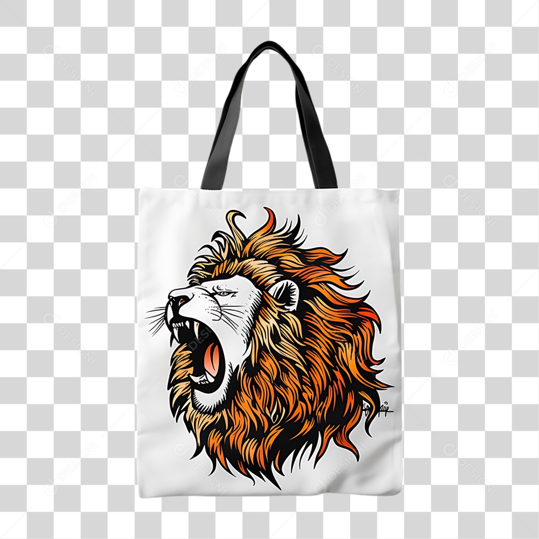 PNG Lion Drawing Tote Bag Transparent