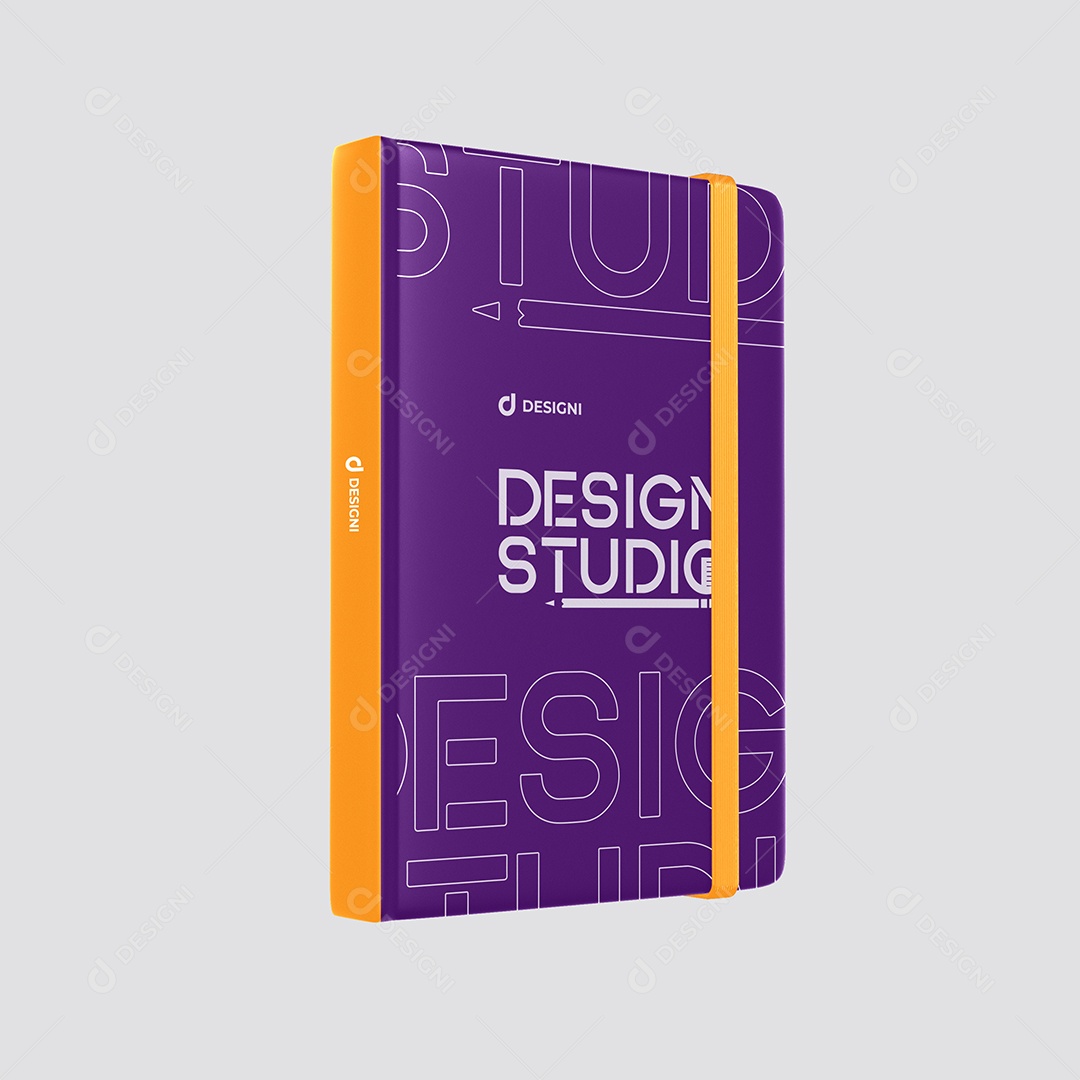 Mockup de Agenda com Elástico PSD Editável