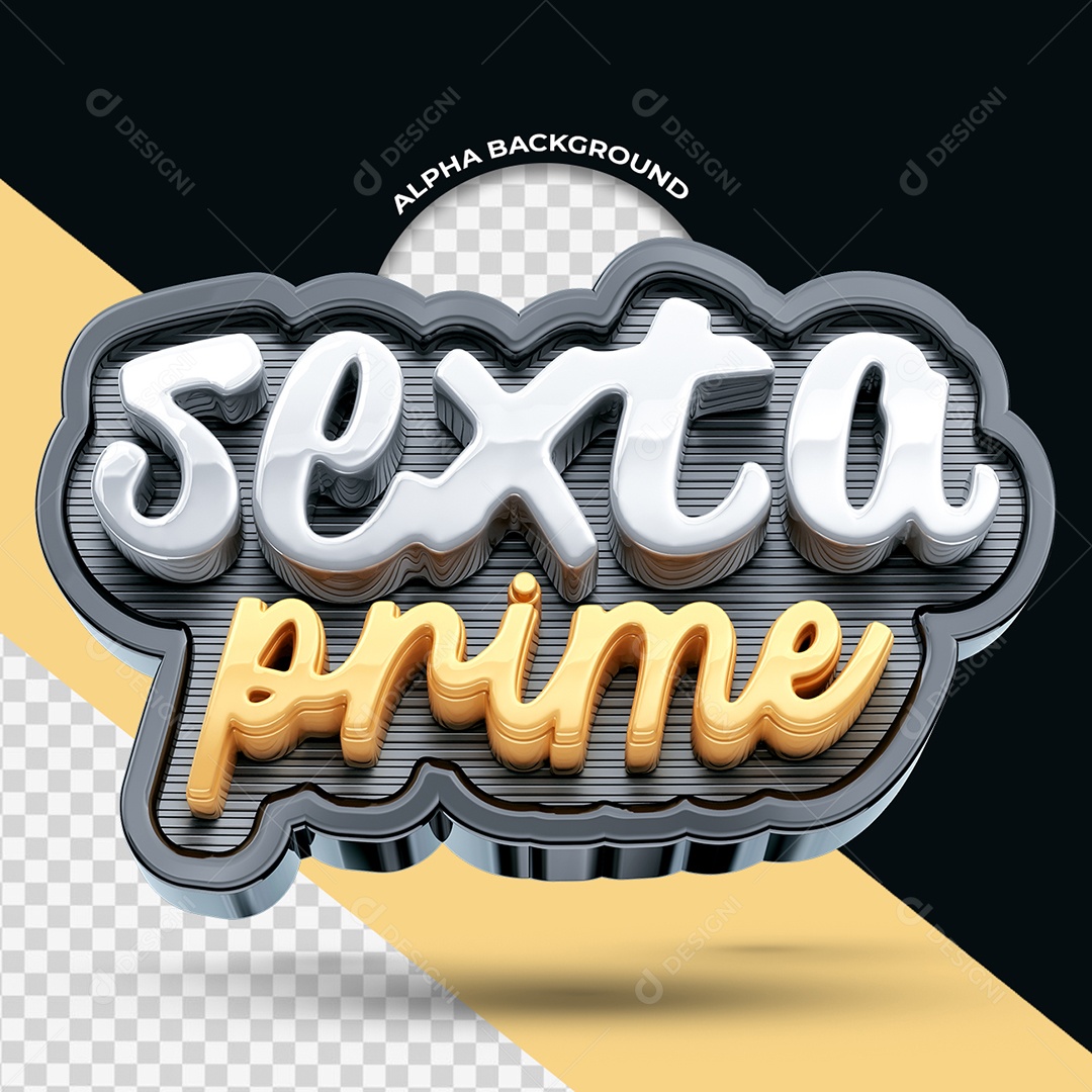 Sexta Prime Selo 3D para Composição PSD