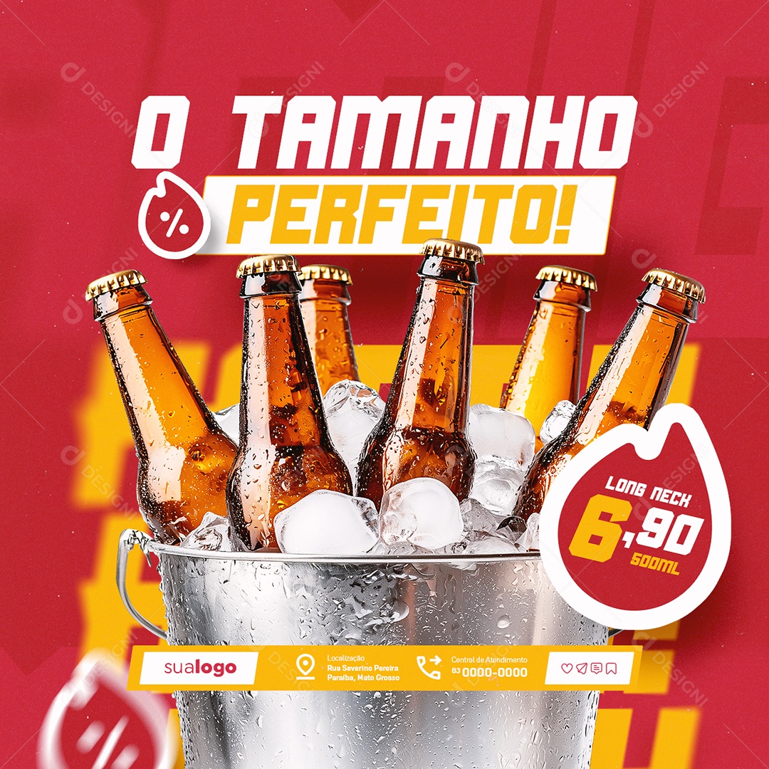 Cervejaria o Tamanho Perfeito Social Media PSD Editável