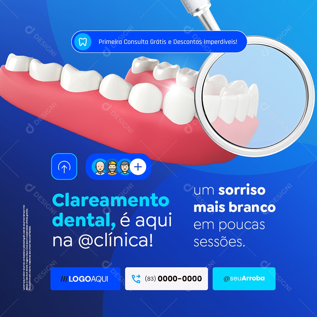 Dentista Clareamento Dental Social Media PSD Editável