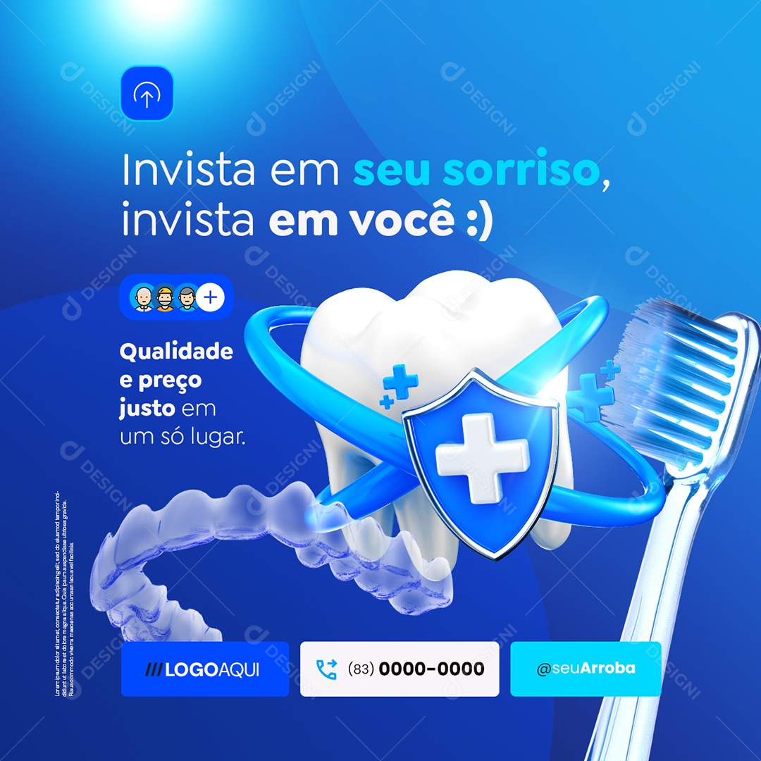 Dentista Invista em Seu Sorriso Social Media PSD Editável