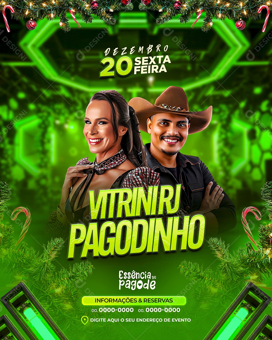 Flyer Vitrini RJ Pagodinho Social Media PSD Editável