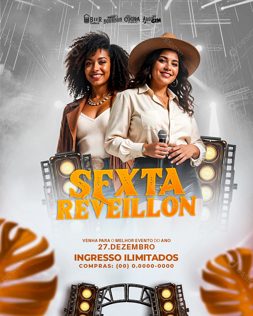 Flyer Sexta Réveillon Social Media PSD Editável