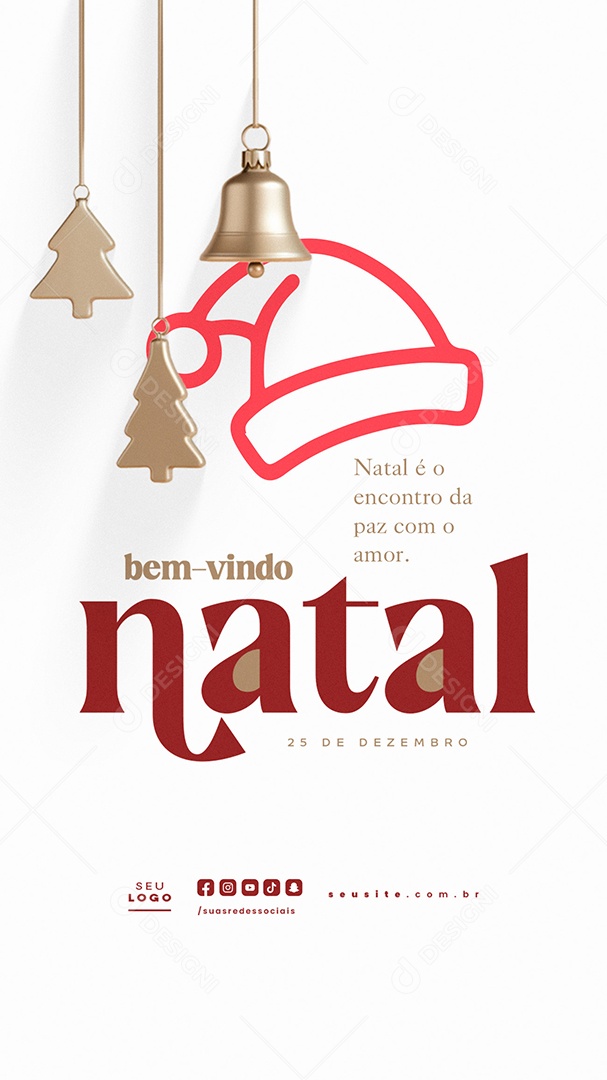 Story Bem Vindo Natal 25 de Dezembro Social Media PSD Editável