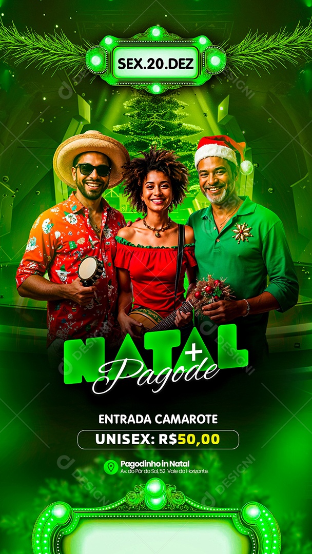 Story Flyer Natal Mais Pagode Social Media PSD Editável