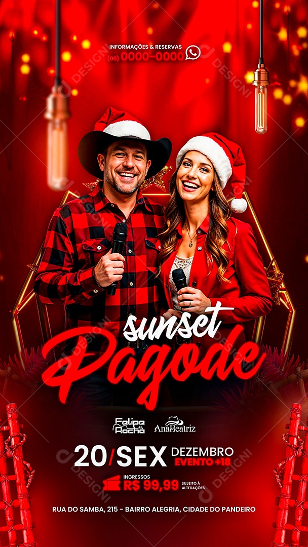 Story Flyer Sunset Pagode Social Media PSD Editável