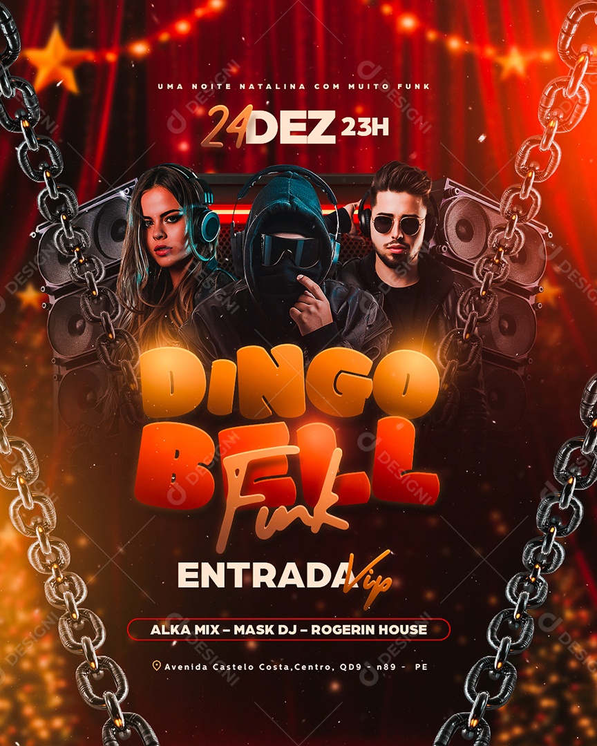 Flyer Dingo Bel Funk Social Media PSD Editável