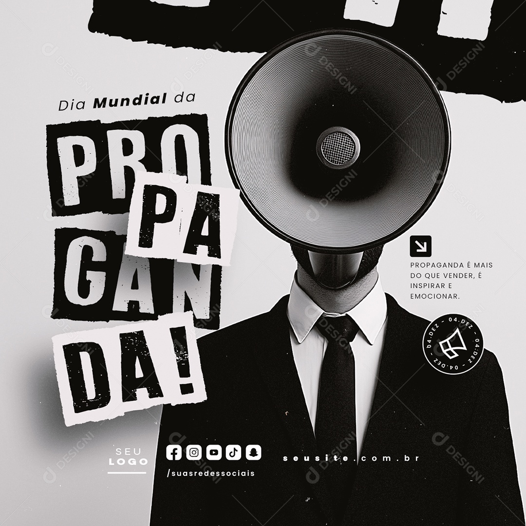 Social Media Dia Mundial da Propaganda 04 de Dezembro PSD Editável