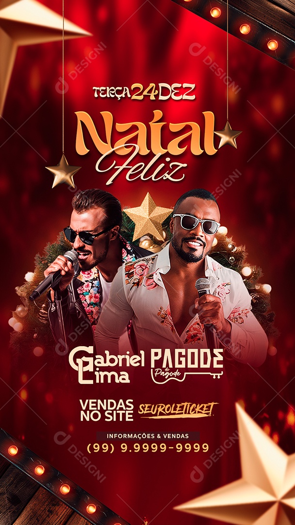 Story Flyer Natal Feliz Gabriel Lima Social Media PSD Editável