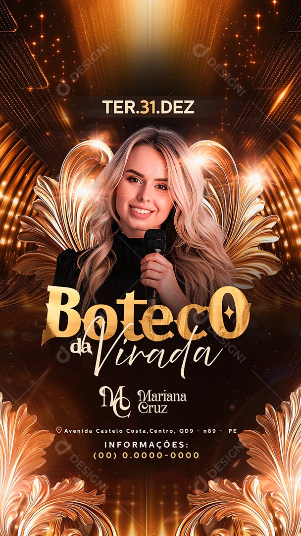 Story Flyer Boteco da Virada Mariana Cruz Social Media PSD Editável