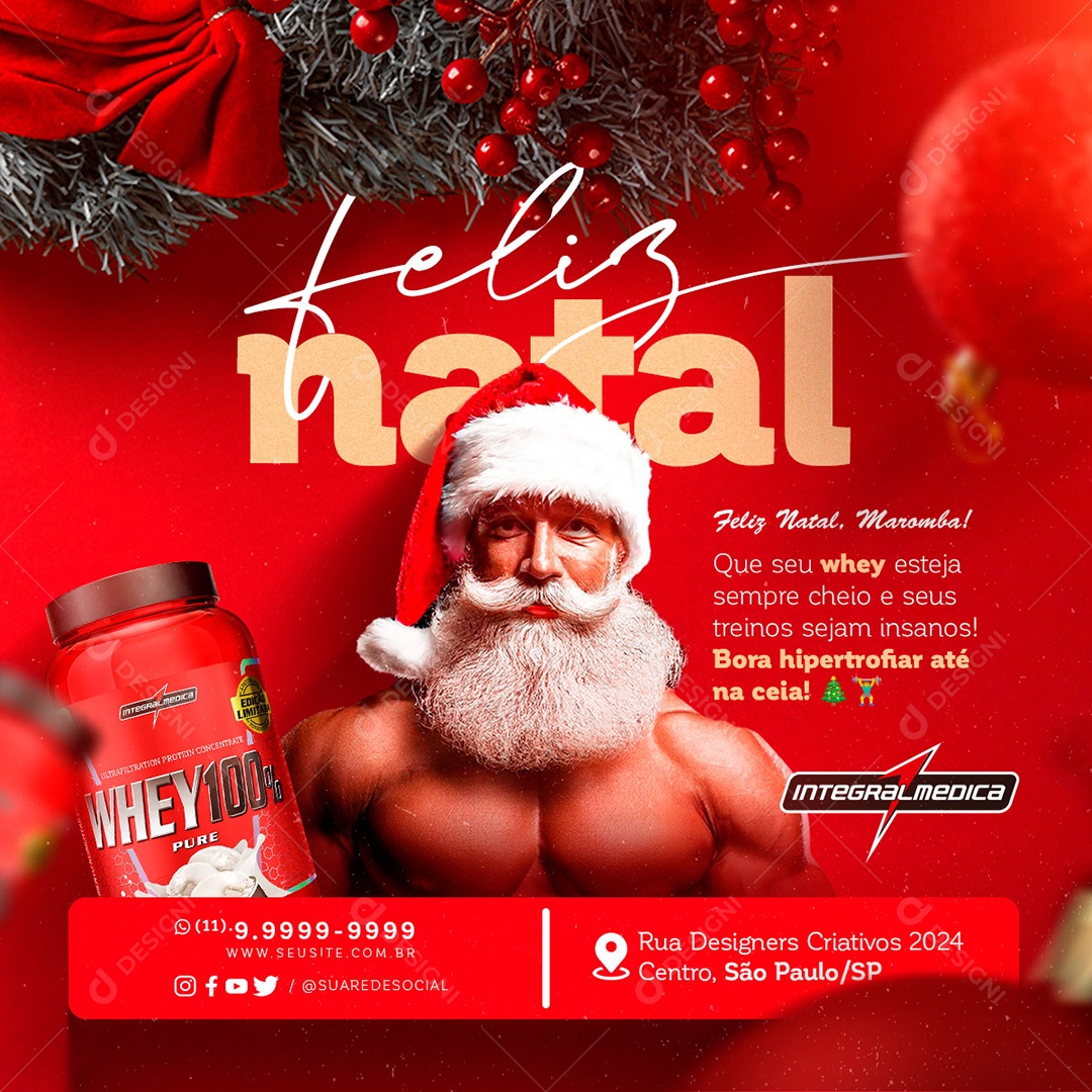 Supplement Store Merry Christmas Social Media PSD Editable