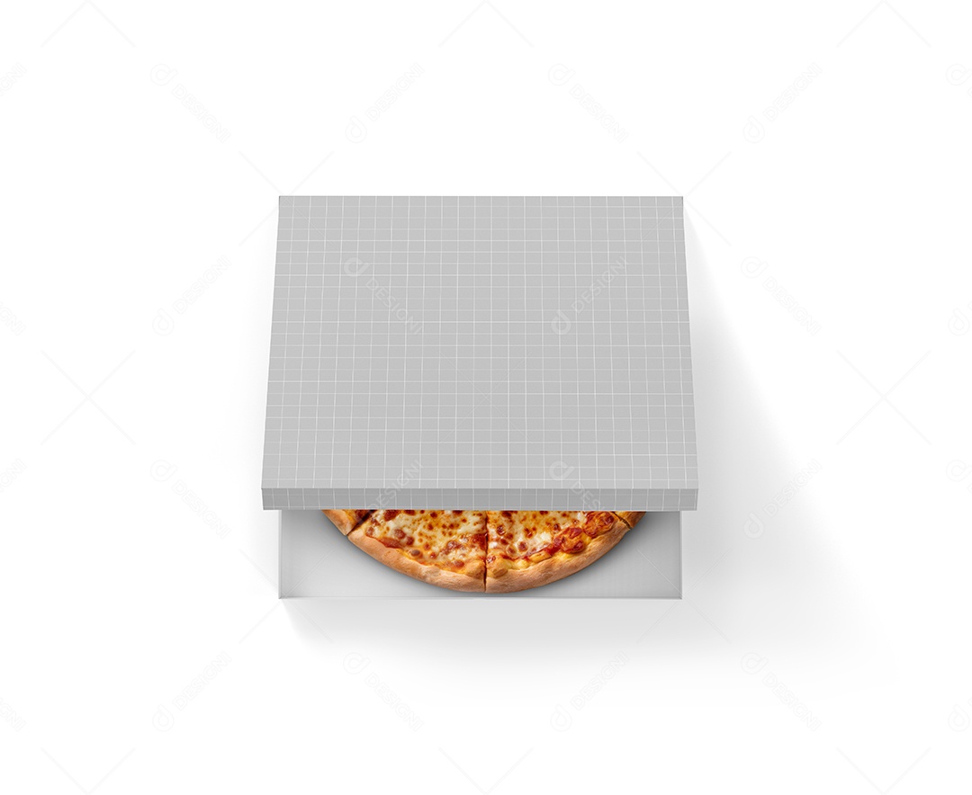 Caixa de Pizza Aberta Mockup PSD Editável