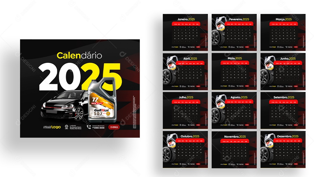 Calendar Model 2025 Workshop Mechanical PSD Editable